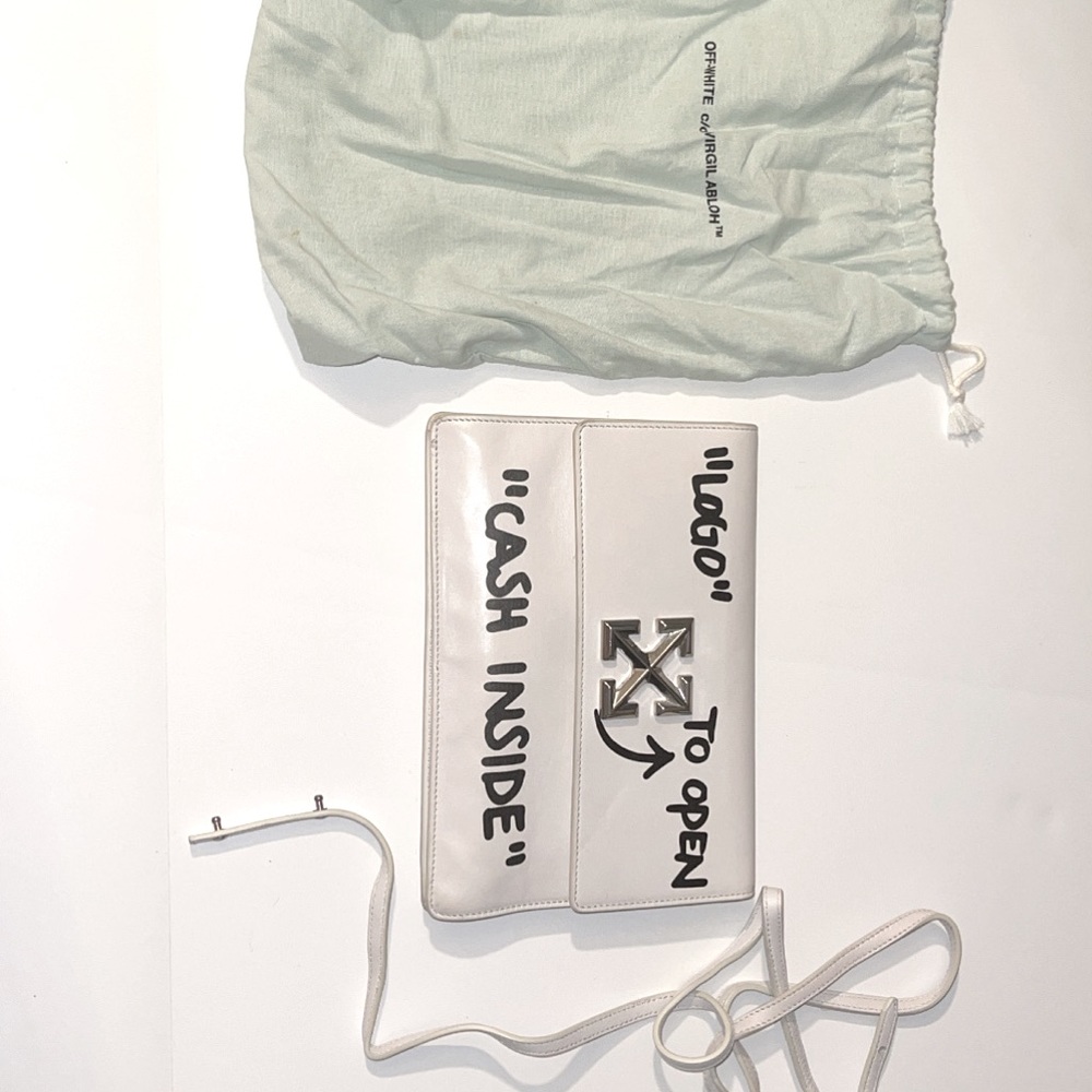 Off white clutch bag